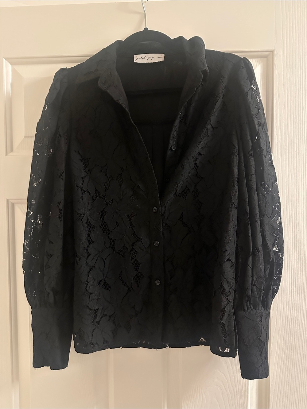 Black Floral Lace Blouse